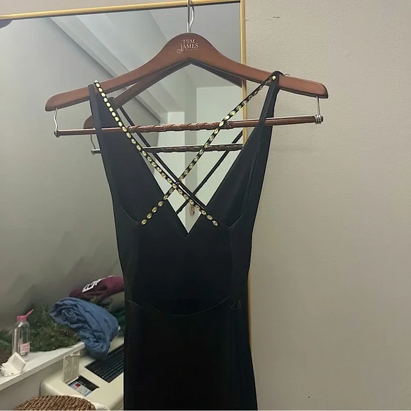 Black Deep V Formal Dress - Picture 2 of 5